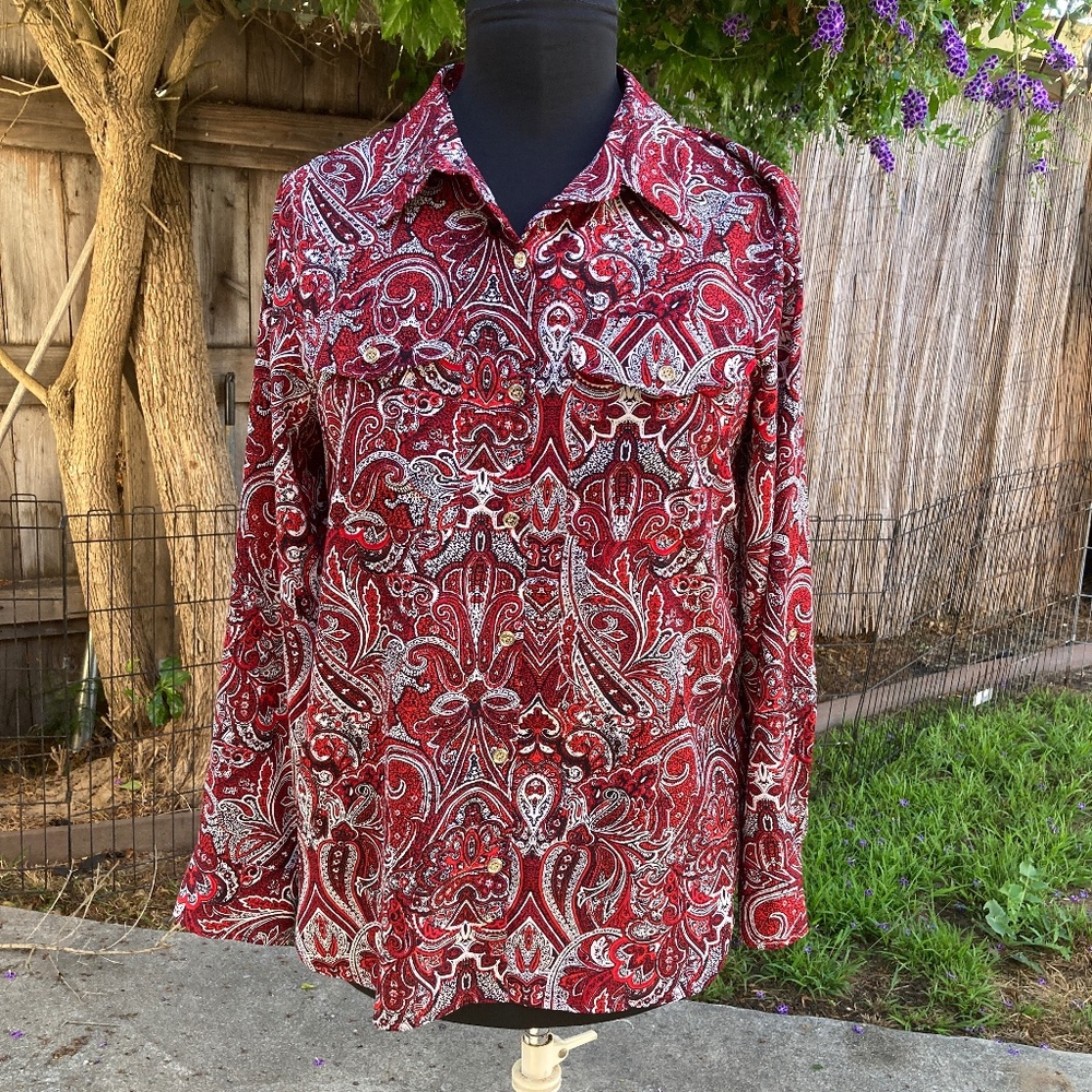 Red Paisley Button Up by Tommy Hilfiger